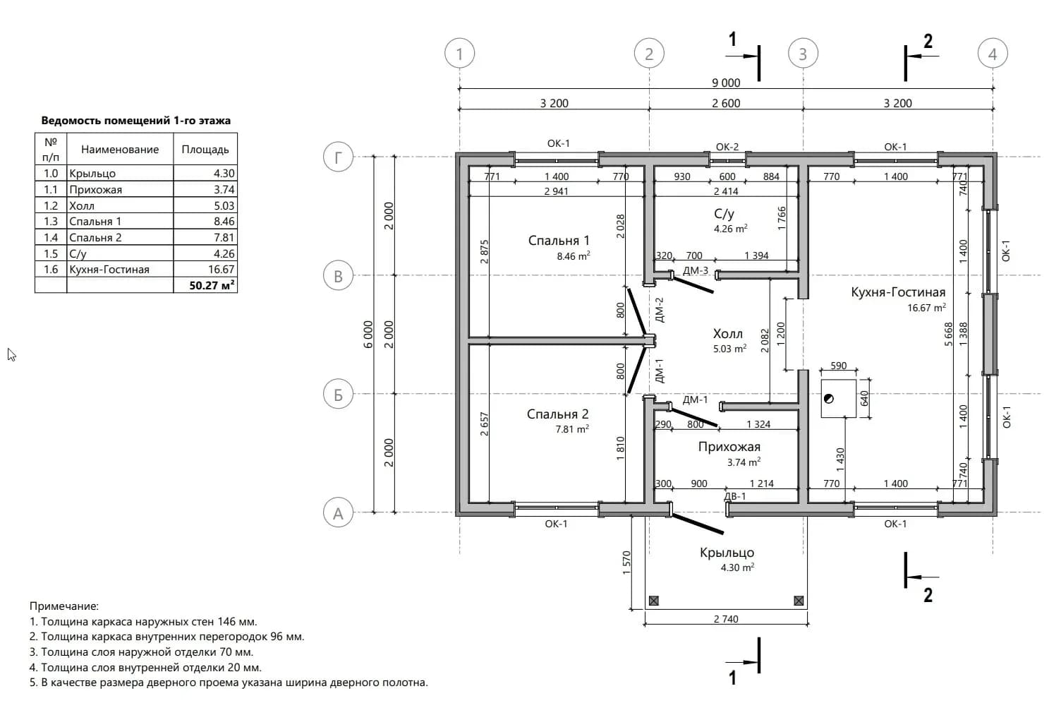 Каркасный дом 7,5×10,5, 78 м² - фото 2